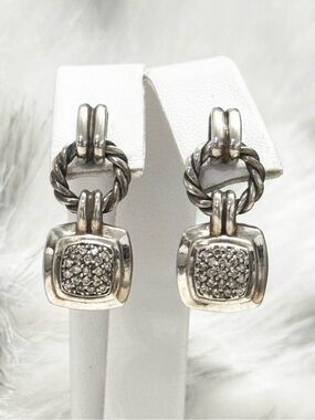 DAVID YURMAN .925 18K Diamond Albion Drop Earrings
